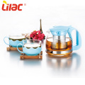 Lilac pink glass pink tea Teapot 3Pcs set